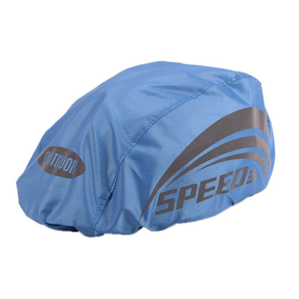 2 PCS Cycling Helmet Rain Cover Outdoor Reflective Safety Helmet Cover, Size: Free Size(Blue (Style 1))-garmade.com