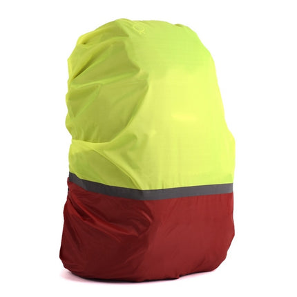 2 PCS Outdoor Mountaineering Color Matching Luminous Backpack Rain Cover, Size: S 18-30L(Red + Fluorescent Green)-garmade.com