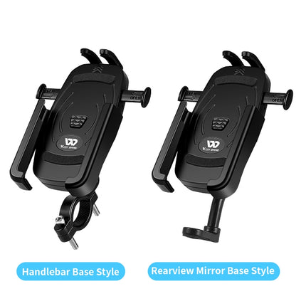 WEST BIKING Bike Mobile Phone Holder Aluminum 360 Rotatable Electric Bike Scooter Motorcycle Phone Stand,Style: Rearview Mirror Style-garmade.com