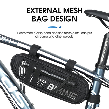 WEST BIKING Bicycle Triangle Reflective Bag Large Capacity Cycling Bag Horizontal Beam Bag Anti-Splashing Road Car Bag, Size: 1.3L(Black)-garmade.com