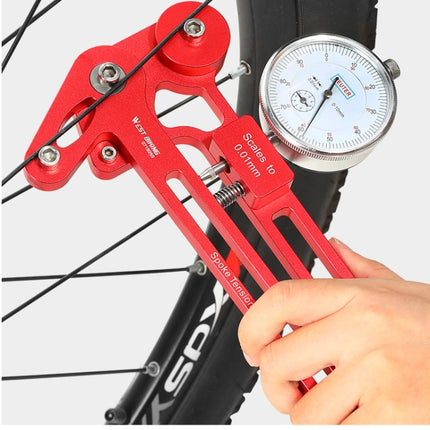 WEST BIKING Bicycle Spoke Tension Tester Precision Spokes Checker Bike Indicator Meter Tensiometer(Red)-garmade.com