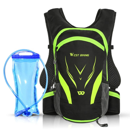 WEST BIKING YP1602798 Riding Backpack with Water Bag Set Outdoor Casual Travel Shoulder Bag, Size: 16L(Black Green)-garmade.com