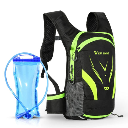 WEST BIKING YP1602798 Riding Backpack with Water Bag Set Outdoor Casual Travel Shoulder Bag, Size: 16L(Black Green)-garmade.com