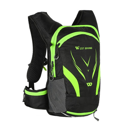 WEST BIKING YP0707271 Riding Luminous Backpack Outdoor Casual Travel Shoulder Bag, Size: 16L(Black Green)-garmade.com