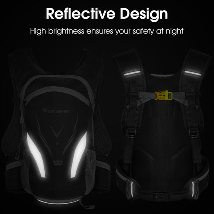 WEST BIKING YP0707271 Riding Luminous Backpack Outdoor Casual Travel Shoulder Bag, Size: 16L(Black Gray)-garmade.com