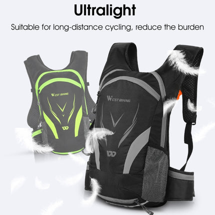 WEST BIKING YP0707271 Riding Luminous Backpack Outdoor Casual Travel Shoulder Bag, Size: 16L(Black Green)-garmade.com