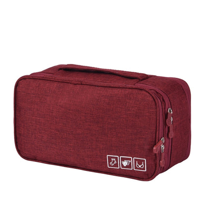 Travel Waterproof Storage Bag Underwear Storage Finishing Bag(Wine Red)-garmade.com
