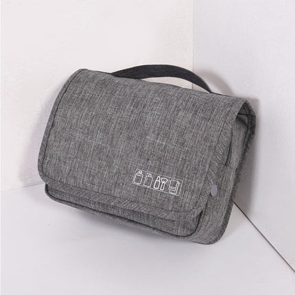 Travel Waterproof Wash Bag Portable Dust-Proof Storage Bag Hanging Cosmetic Bag(Grey)-garmade.com