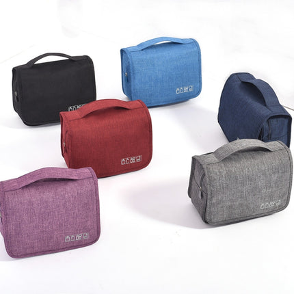 Travel Waterproof Wash Bag Portable Dust-Proof Storage Bag Hanging Cosmetic Bag(Black)-garmade.com