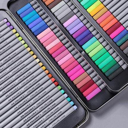 Skyglory Student Art Watercolor Painting Hook Line Pen Set，Specification： 72 Colors-garmade.com