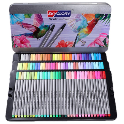 Skyglory Student Art Watercolor Painting Hook Line Pen Set，Specification： 102 Colors-garmade.com