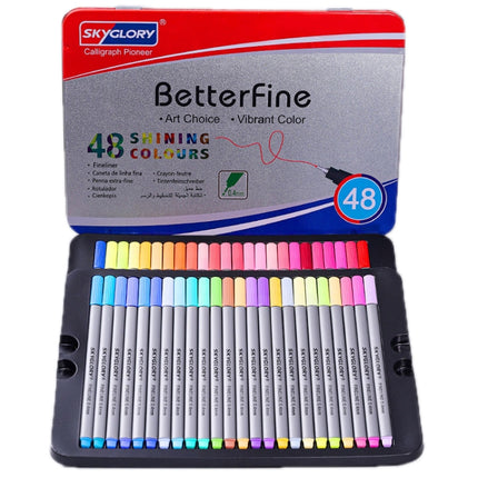 Skyglory Student Art Watercolor Painting Hook Line Pen Set，Specification： 48 Colors-garmade.com
