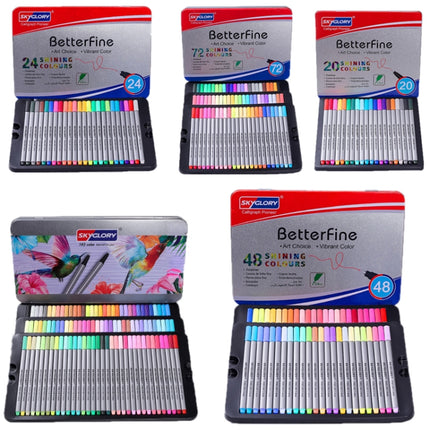 Skyglory Student Art Watercolor Painting Hook Line Pen Set，Specification： 48 Colors-garmade.com