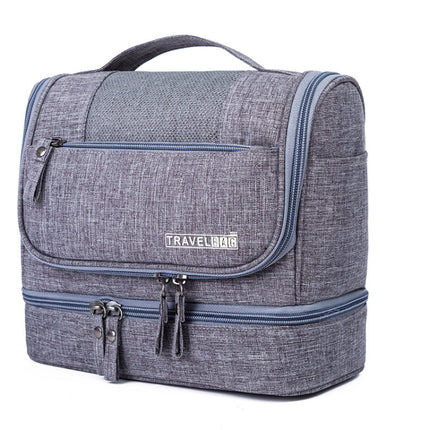 RH523 Travel Makeup Storage Bag Large-Capacity Waterproof Anti-Mildew Dry And Wet Separation Package Portable Hook Wash Bag(Grey)-garmade.com