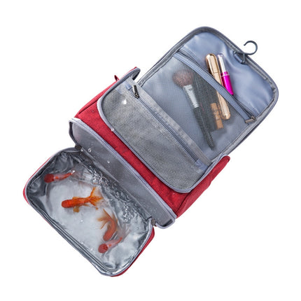 RH523 Travel Makeup Storage Bag Large-Capacity Waterproof Anti-Mildew Dry And Wet Separation Package Portable Hook Wash Bag(Grey)-garmade.com