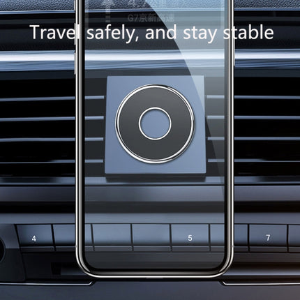 Q6 Car Magnetic Mobile Phone Holder Round Car Dashboard Navigation Bracket(Black)-garmade.com
