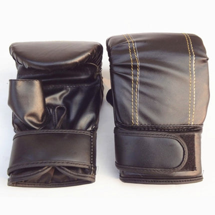 Adult Boxing Gloves Fighting Boxing Punching Half-finger Gloves(Black)-garmade.com