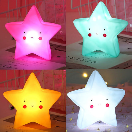 3 PCS Stars Night Light Baby Care Bedside Decoration Light(Pink)-garmade.com