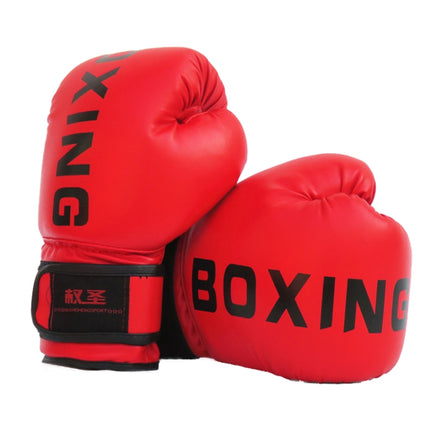 QUANSHENG QS19 Letter Pattern Boxing Training Gloves Sanda Fight Gloves, Size: Junior Type(Red)-garmade.com