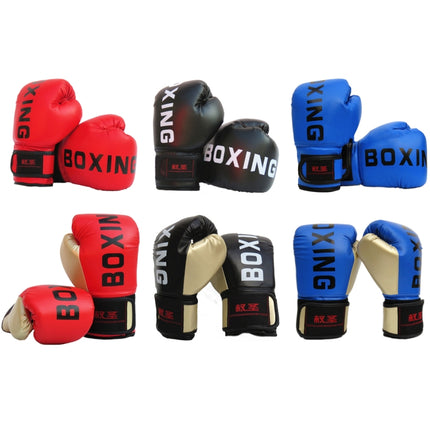 QUANSHENG QS19 Letter Pattern Boxing Training Gloves Sanda Fight Gloves, Size: Adult Type(Blue)-garmade.com