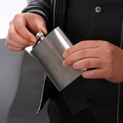 Portable Stainless Steel Hip Flask Set With Wine Glass Funnel(7OZ Jack Gray Grunge)-garmade.com