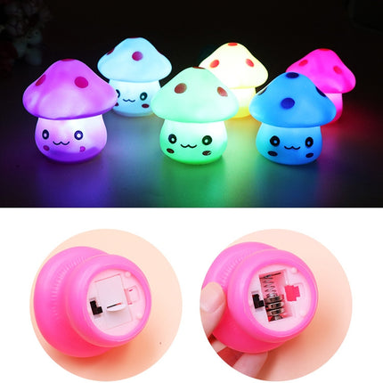 10 PCS Mushroom Night Light 7-colors LED Decoration Lamp(Pink)-garmade.com