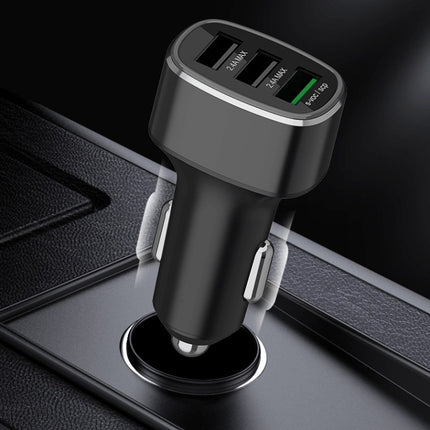 Three USB Ports Car Fast Charging Charger For Huawei/For OPPO/VIVO/OnePlus And Other Flash Charging, Model: GT680 Black-garmade.com