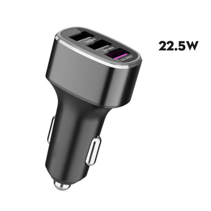 Three USB Ports Car Fast Charging Charger For Huawei/For OPPO/VIVO/OnePlus And Other Flash Charging, Model: GT680 Gray-garmade.com