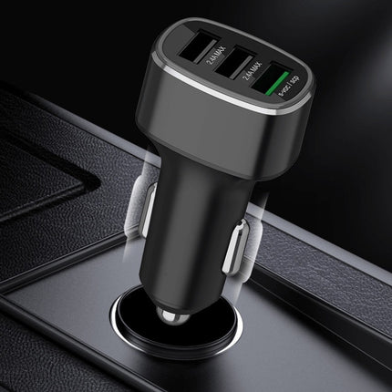 Three USB Ports Car Fast Charging Charger For Huawei/For OPPO/VIVO/OnePlus And Other Flash Charging, Model: GT680 Gray-garmade.com