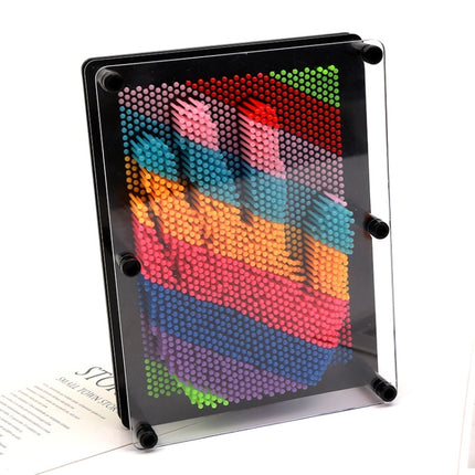 Colorful Handprint Needle Painting 3D Stereo Hand Makrolon Needle, Size: Medium 17.5 x 12.5cm(Black Frame)-garmade.com
