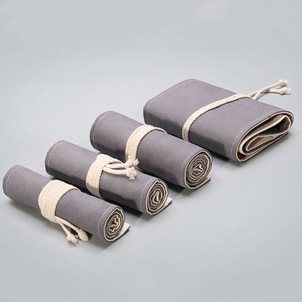 72 Holes Handmade Gray Canvula Pen Curtain Large Capacity Roller Pen Bag Color Lead Sketch Stationery Bag-garmade.com