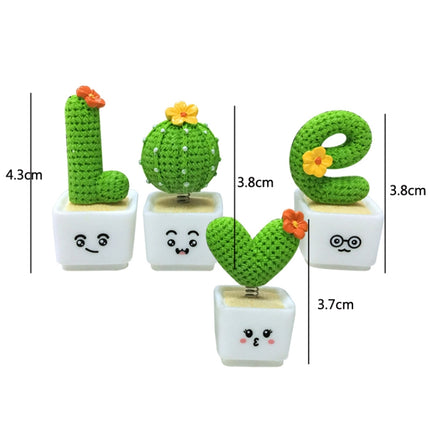 Small Fresh Cactus Ornaments Resin Plants Small Potted Car Ornaments(Fairy Column (High 3.8cm))-garmade.com