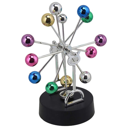 H010 Colorful Ball Ferris Wheel Perpetual Motion Device Eternal Celestial Model Wobbler Home Decoration Magnetic Ornaments, Style: Battery-garmade.com