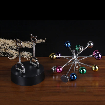 H010 Colorful Ball Ferris Wheel Perpetual Motion Device Eternal Celestial Model Wobbler Home Decoration Magnetic Ornaments, Style: Battery-garmade.com