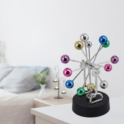 H010 Colorful Ball Ferris Wheel Perpetual Motion Device Eternal Celestial Model Wobbler Home Decoration Magnetic Ornaments, Style: Battery-garmade.com