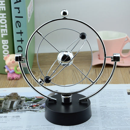 H004 Earth Permanent Meter Universe Galaxy Mechanism Rock Magnetic Electric Rotating Ornament(Silver)-garmade.com