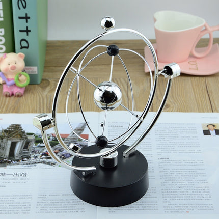H004 Earth Permanent Meter Universe Galaxy Mechanism Rock Magnetic Electric Rotating Ornament(Silver)-garmade.com