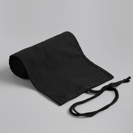 2 PCS 12 Holes Pure Black Handmade Canvas Roll Pen Bag Large Capacity Boy And Girl Sketch Color Pencil Curtain-garmade.com