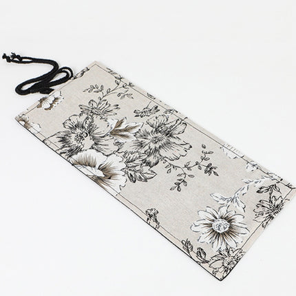 72 Holes Black Peony Printer Canvas Pen Curtain Large Capacity Roller Pen Bag Sketch Color Pencil Stationery Box-garmade.com