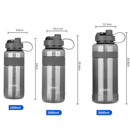 MINGXIA MXCP05 Large Capacity Plastic Water Cup With Straw Outdoor Portable Sports Kettle, Colour: Gray 1000ml-garmade.com