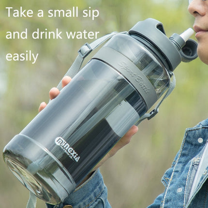 MINGXIA MXCP05 Large Capacity Plastic Water Cup With Straw Outdoor Portable Sports Kettle, Colour: Gray 2000ml-garmade.com