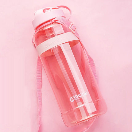 MINGXIA MXCP05 Large Capacity Plastic Water Cup With Straw Outdoor Portable Sports Kettle, Colour: Pink 3000ml-garmade.com