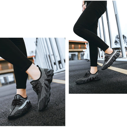 ZM-80 Women Breathable Casual Shoes Women Flying Weave Sports Shoes, Size: 39(Black)-garmade.com