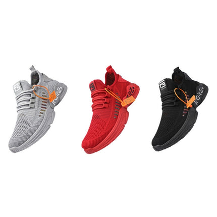 Male Sports Shoes Breathable Flying Weave Mesh Casual Shoes, Size: 40(ZM-67 Black)-garmade.com