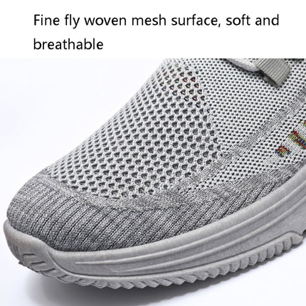 Male Sports Shoes Breathable Flying Weave Mesh Casual Shoes, Size: 40(ZM-67 Black)-garmade.com