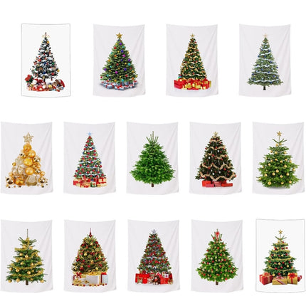 Rectangular Christmas Tree Peach Skin Tapestry Mural Christmas Decoration Tapestry, Size: 100x150cm(4)-garmade.com