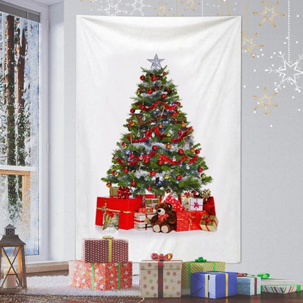 Rectangular Christmas Tree Peach Skin Tapestry Mural Christmas Decoration Tapestry, Size: 100x150cm(3)-garmade.com