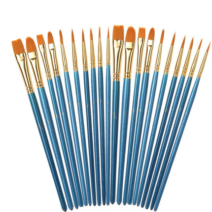 2 Packs Nylon Pearlescent Round Head Watercolor Acrylic Hook Line Brush(Blue)-garmade.com