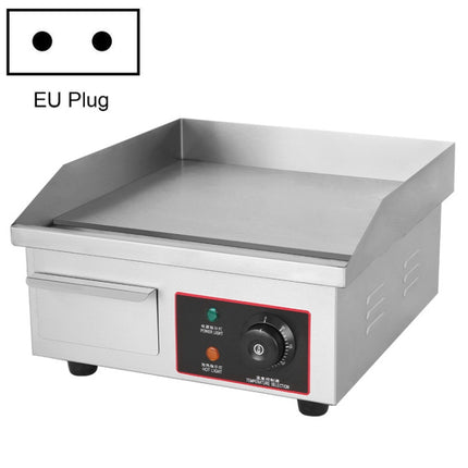 Fuyi Commercial Desktop Electric Stove Stainless Steel Body Cast Iron Skewers Pancake Electric Griddle, EU Plug(EG-818B)-garmade.com