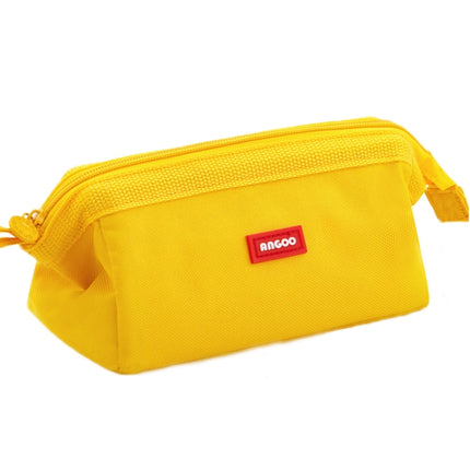 ANGOO Large-Capacity Student Stationery Bag Pure Color Simple Boat Shape Pencil Case(Yellow)-garmade.com